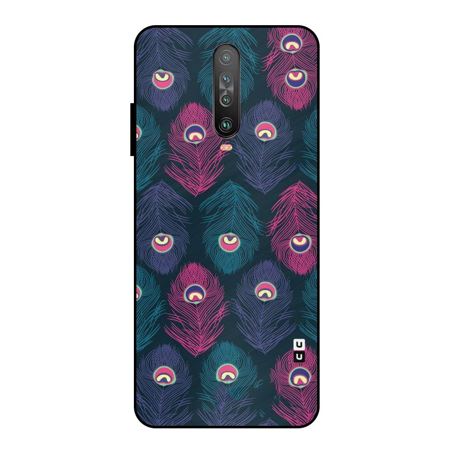 Feathers Patterns Metal Back Case for Poco X2