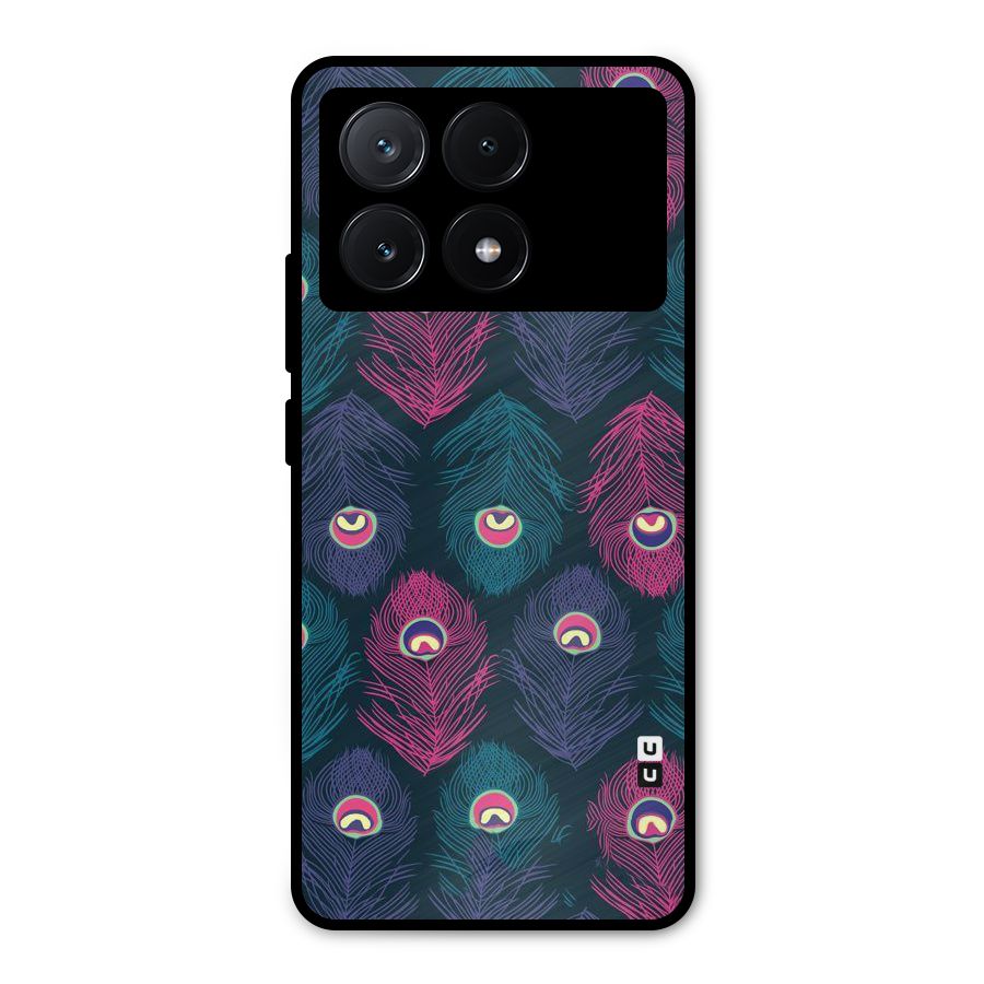 Feathers Patterns Metal Back Case for Poco X6 Pro
