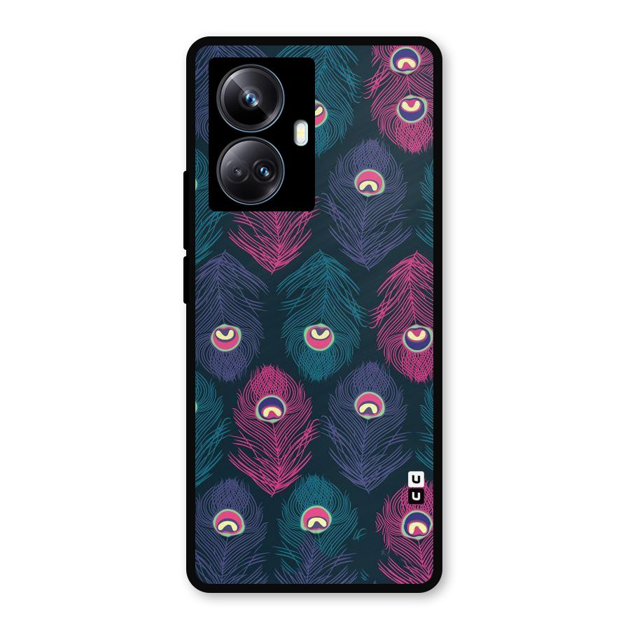 Feathers Patterns Metal Back Case for Realme 10 Pro Plus