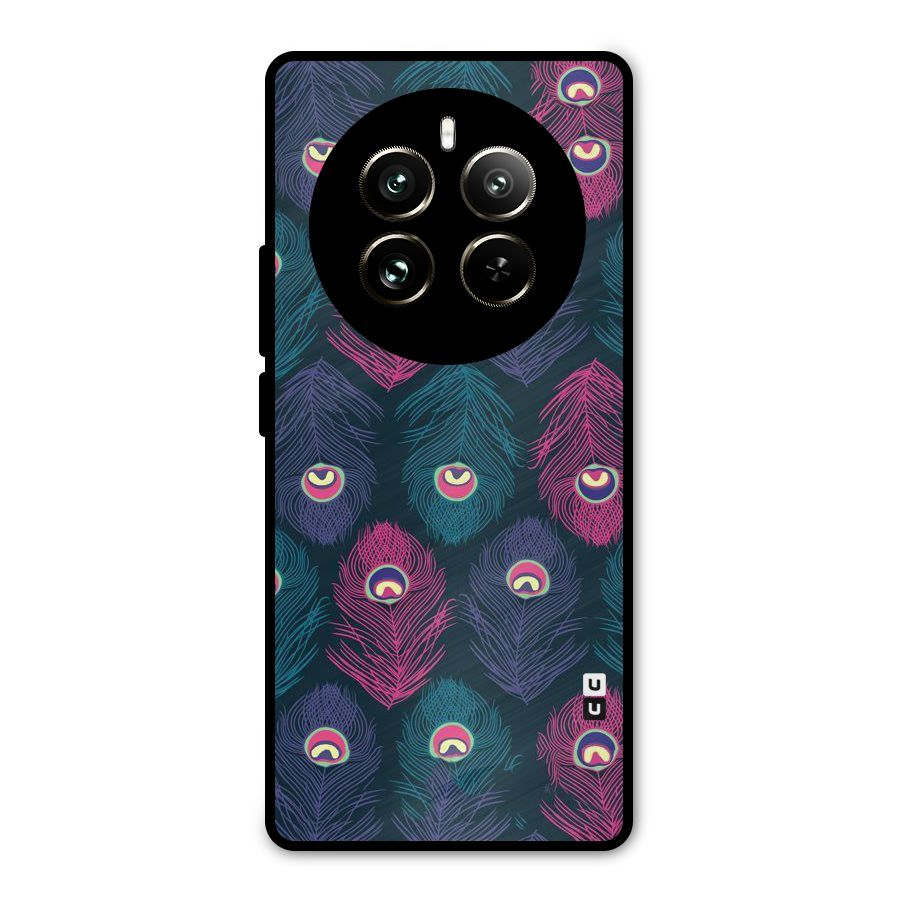 Feathers Patterns Metal Back Case for Realme 12 Pro