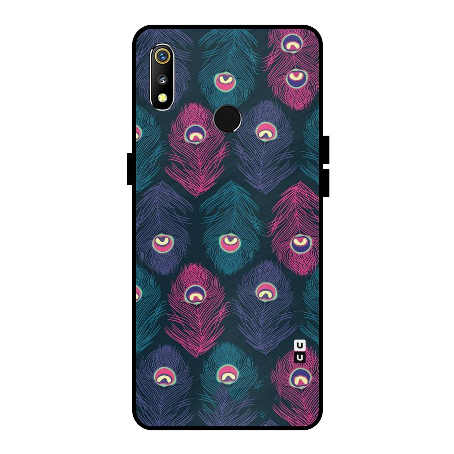 Feathers Patterns Metal Back Case for Realme 3i