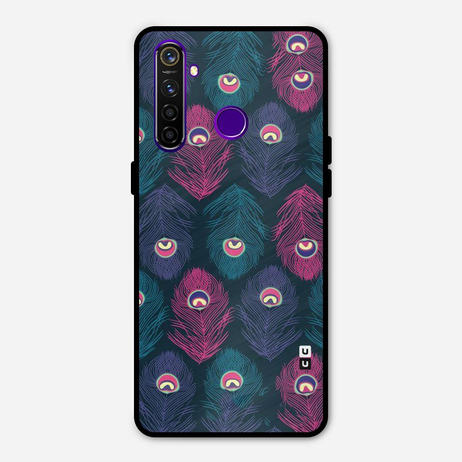 Feathers Patterns Metal Back Case for Realme 5 Pro