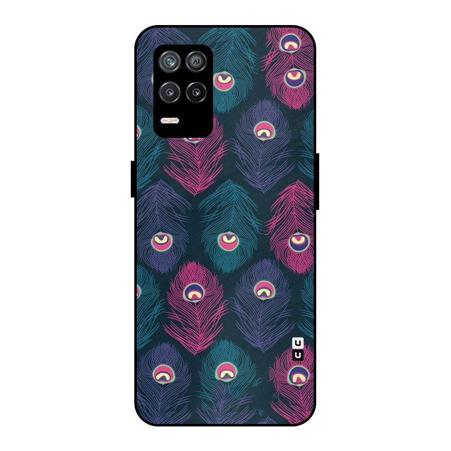 Feathers Patterns Metal Back Case for Realme 8s 5G