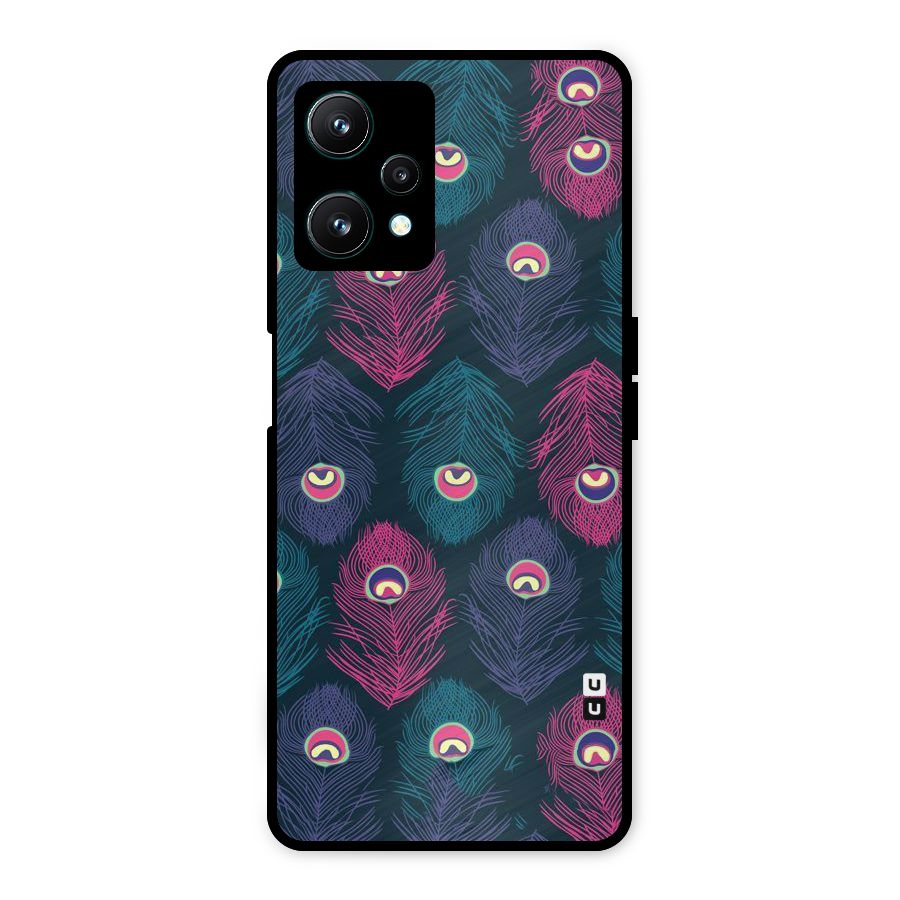 Feathers Patterns Metal Back Case for Realme 9 Pro 5G
