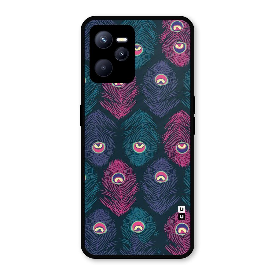 Feathers Patterns Metal Back Case for Realme C35