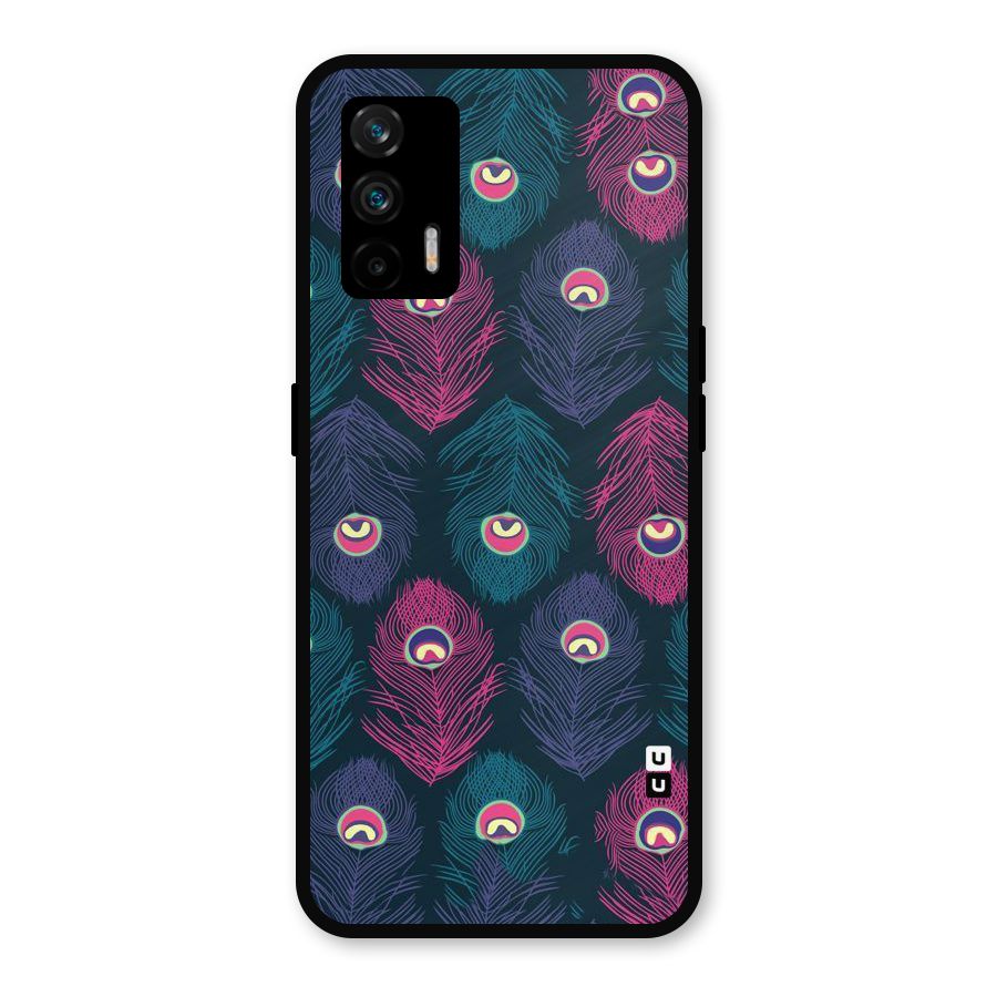 Feathers Patterns Metal Back Case for Realme GT 5G