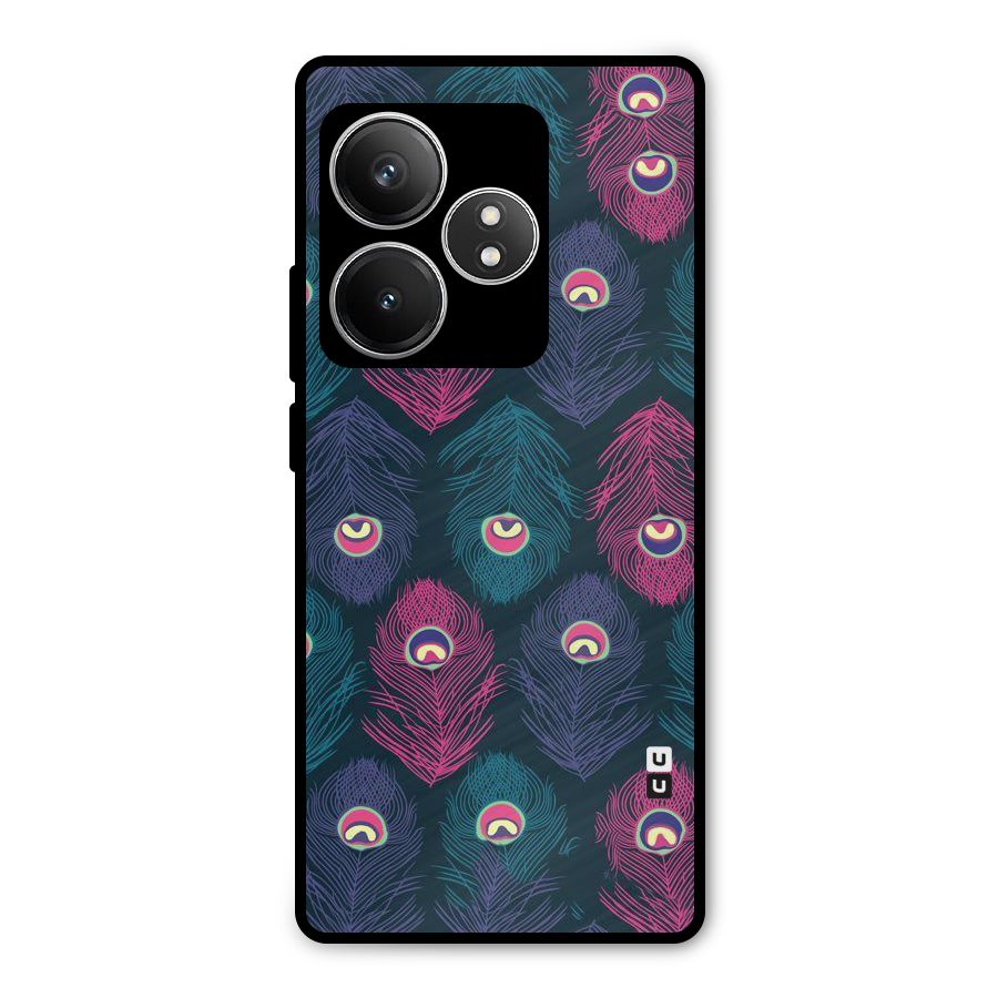 Feathers Patterns Metal Back Case for Realme GT 6T