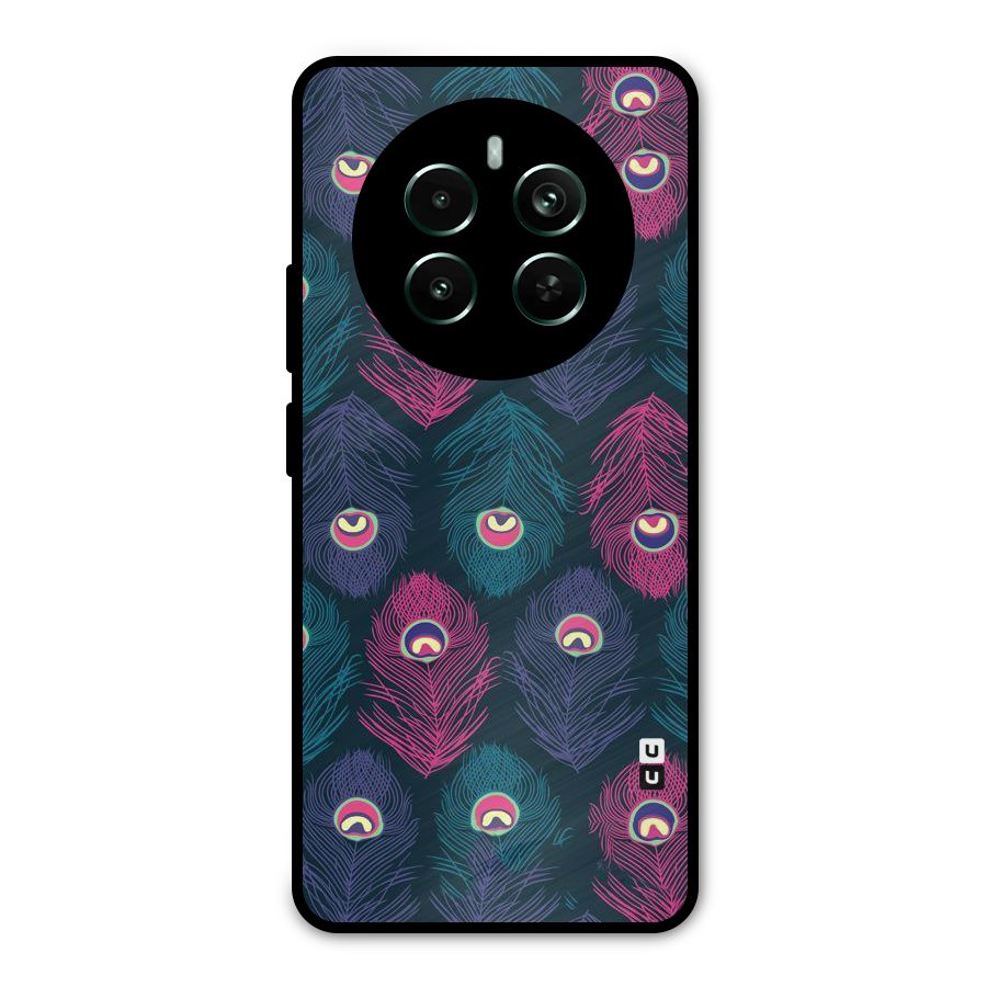 Feathers Patterns Metal Back Case for Realme Narzo 70 Pro