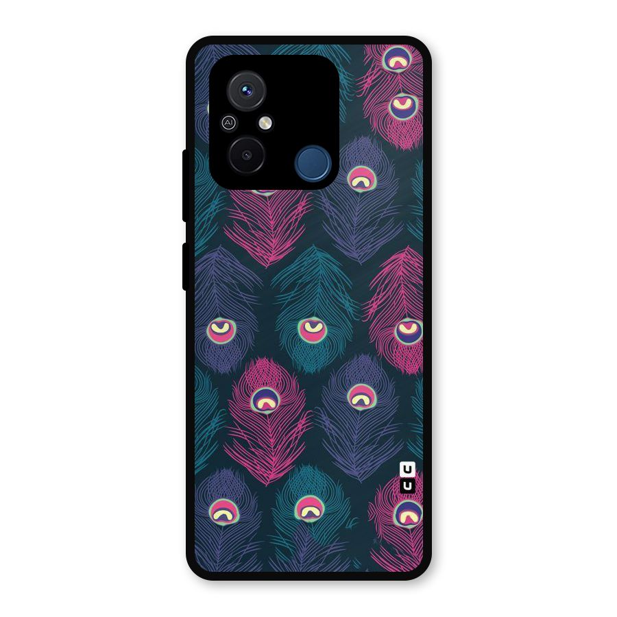 Feathers Patterns Metal Back Case for Redmi 12C