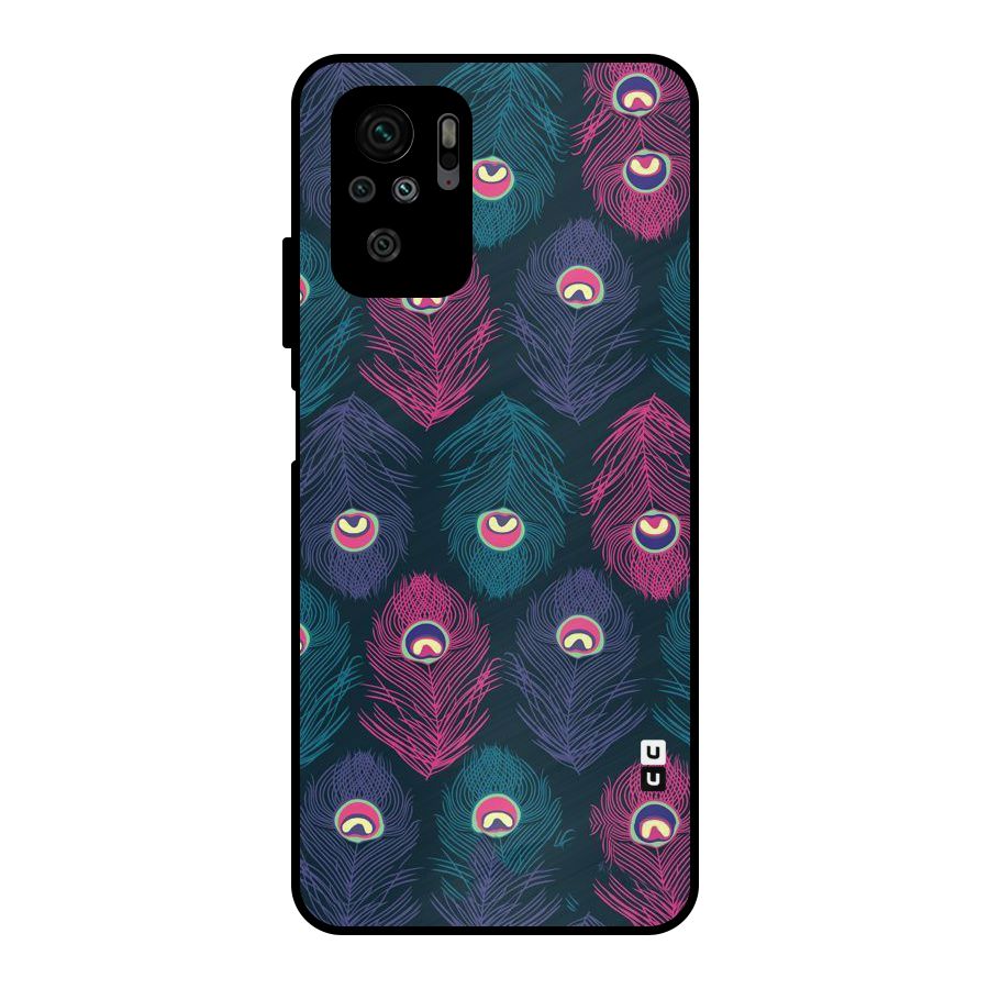 Feathers Patterns Metal Back Case for Redmi Note 11 SE