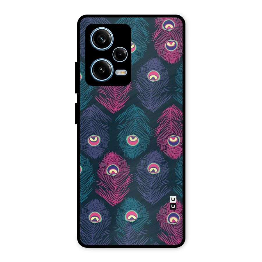 Feathers Patterns Metal Back Case for Redmi Note 12 Pro