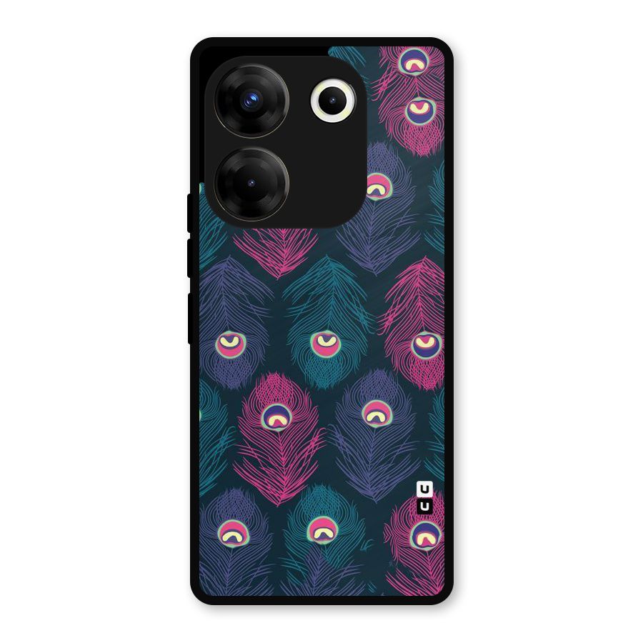 Feathers Patterns Metal Back Case for Tecno Camon 20