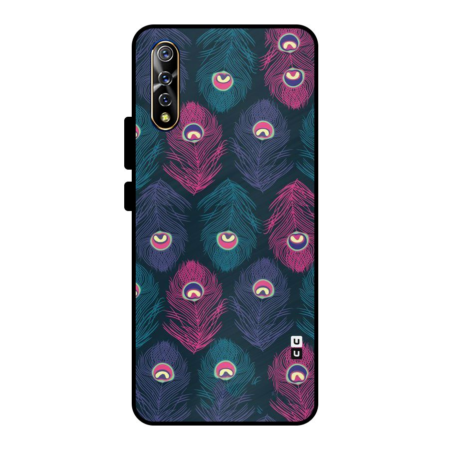 Feathers Patterns Metal Back Case for Vivo S1