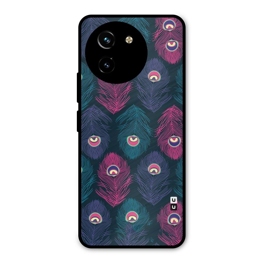 Feathers Patterns Metal Back Case for Vivo T3x