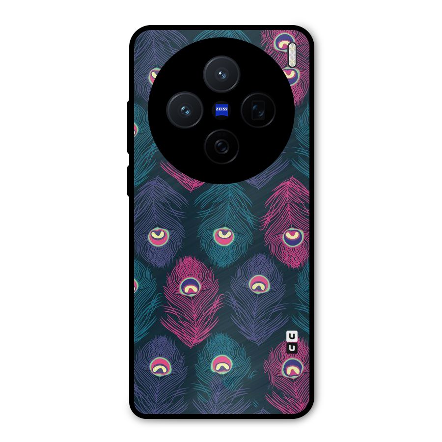 Feathers Patterns Metal Back Case for Vivo X200