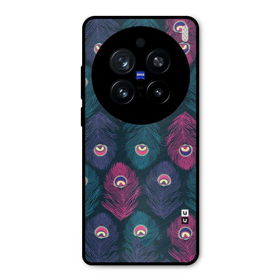 Feathers Patterns Metal Back Case for Vivo X200 Pro