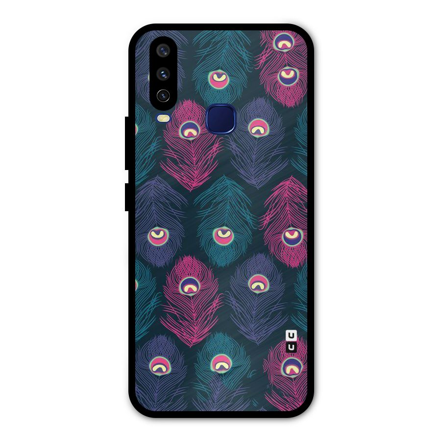 Feathers Patterns Metal Back Case for Vivo Y15