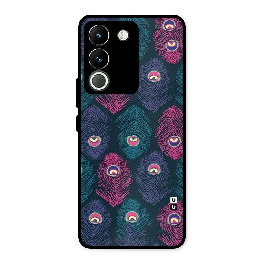 Feathers Patterns Metal Back Case for Vivo Y200