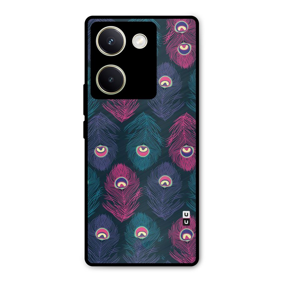 Feathers Patterns Metal Back Case for Vivo Y200 Pro