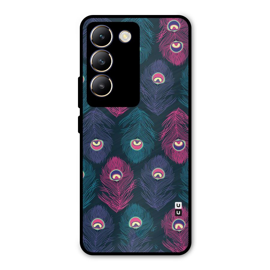 Feathers Patterns Metal Back Case for Vivo Y200e