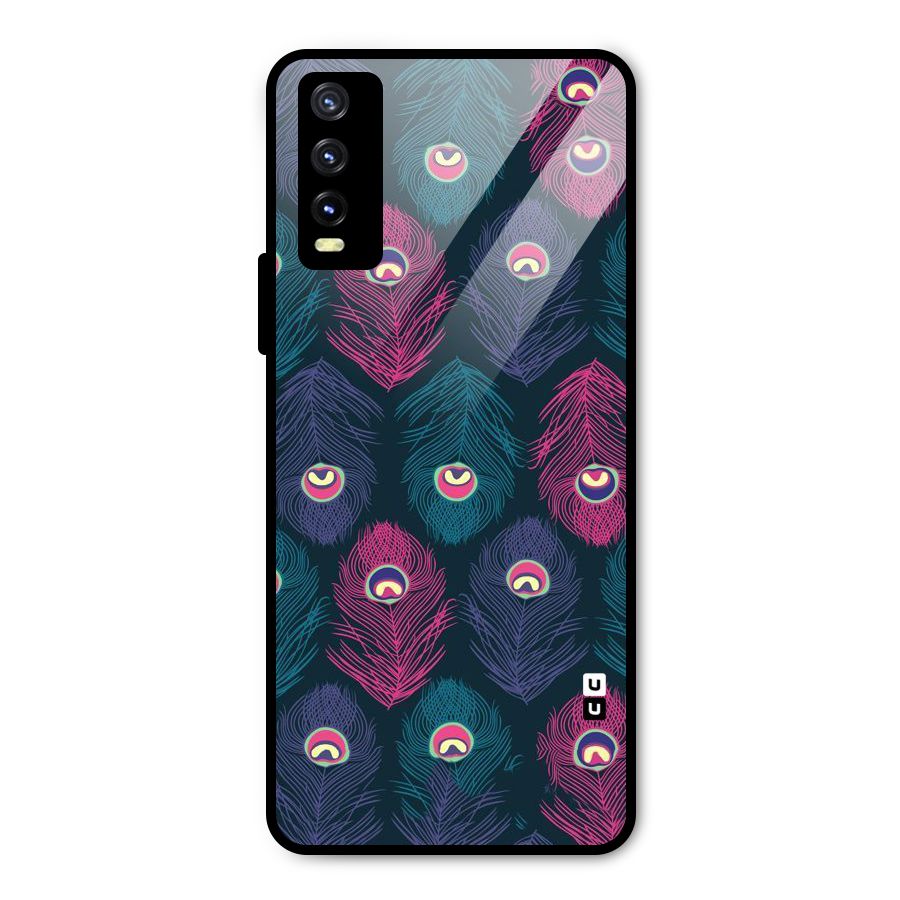 Feathers Patterns Metal Back Case for Vivo Y20g