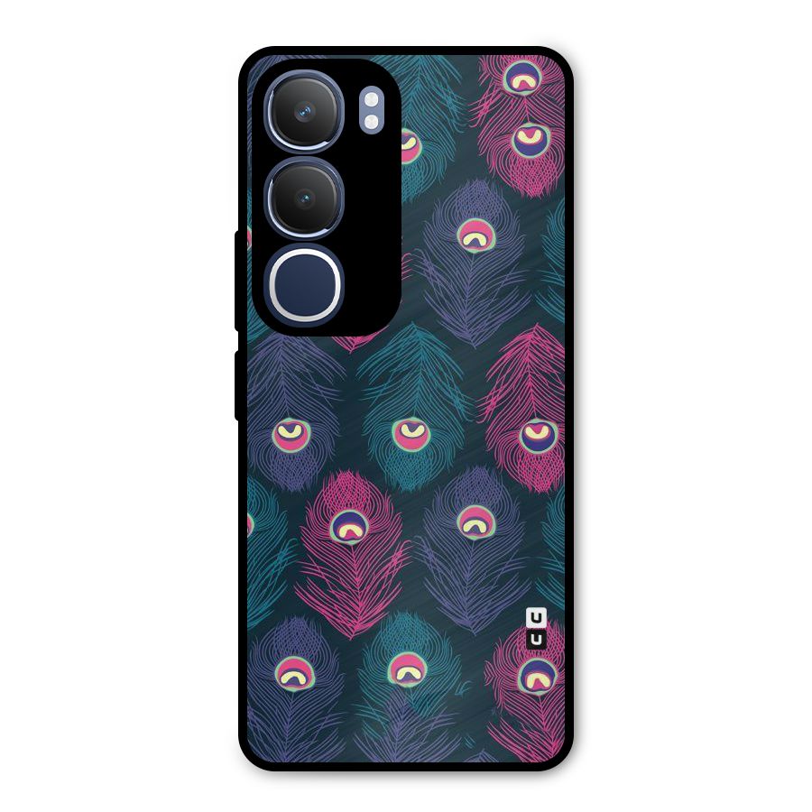 Feathers Patterns Metal Back Case for Vivo Y29