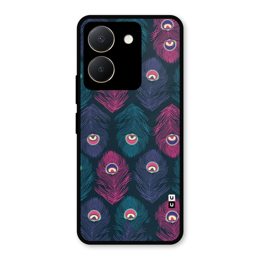 Feathers Patterns Metal Back Case for Vivo Y36