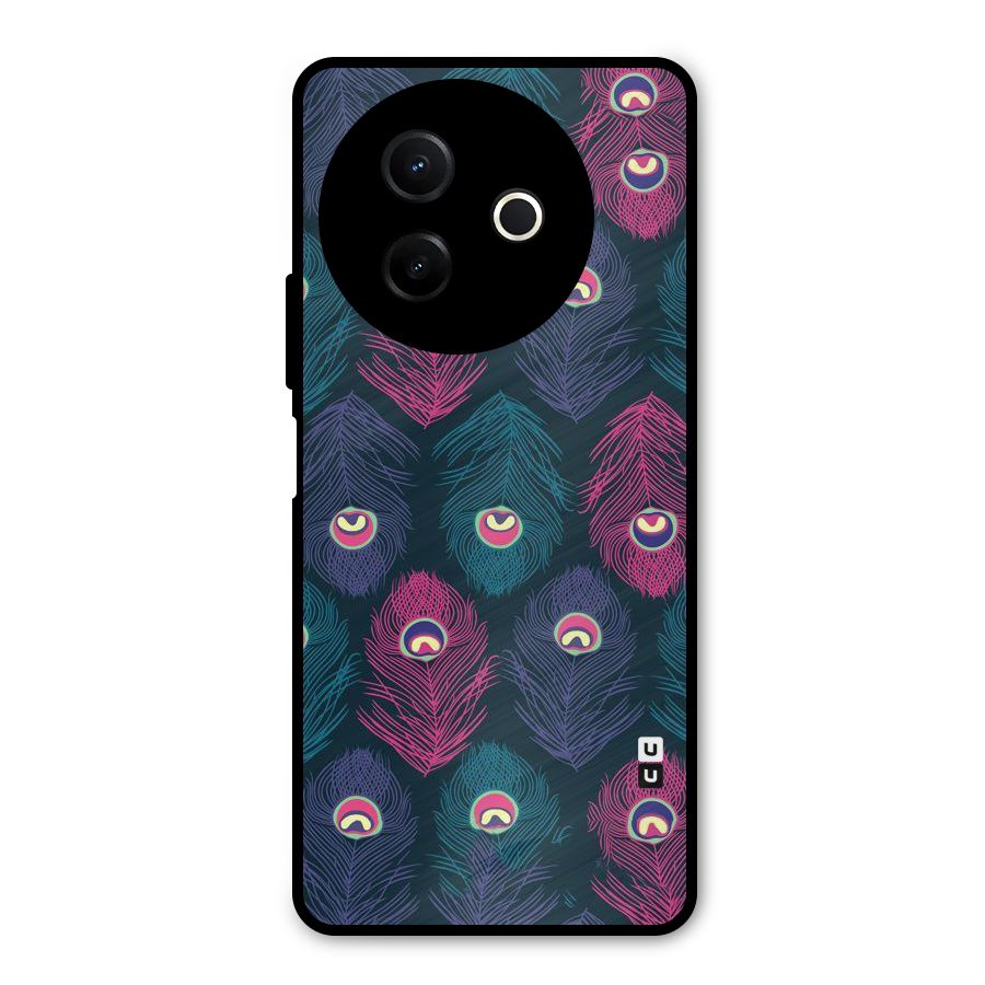 Feathers Patterns Metal Back Case for Vivo Y39