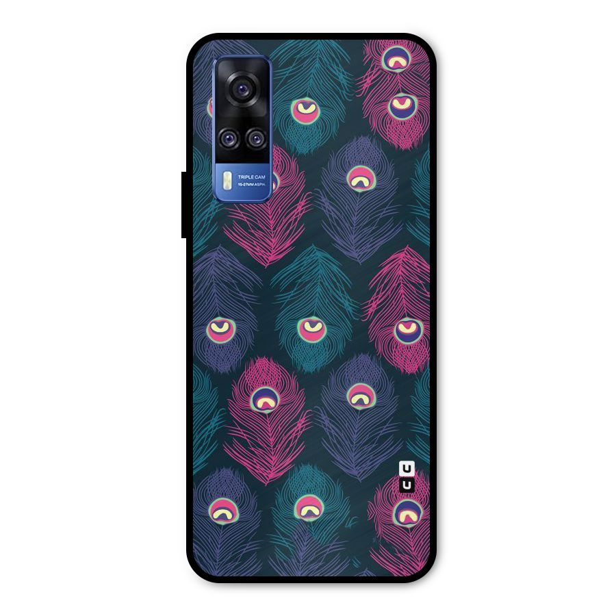 Feathers Patterns Metal Back Case for Vivo Y51A