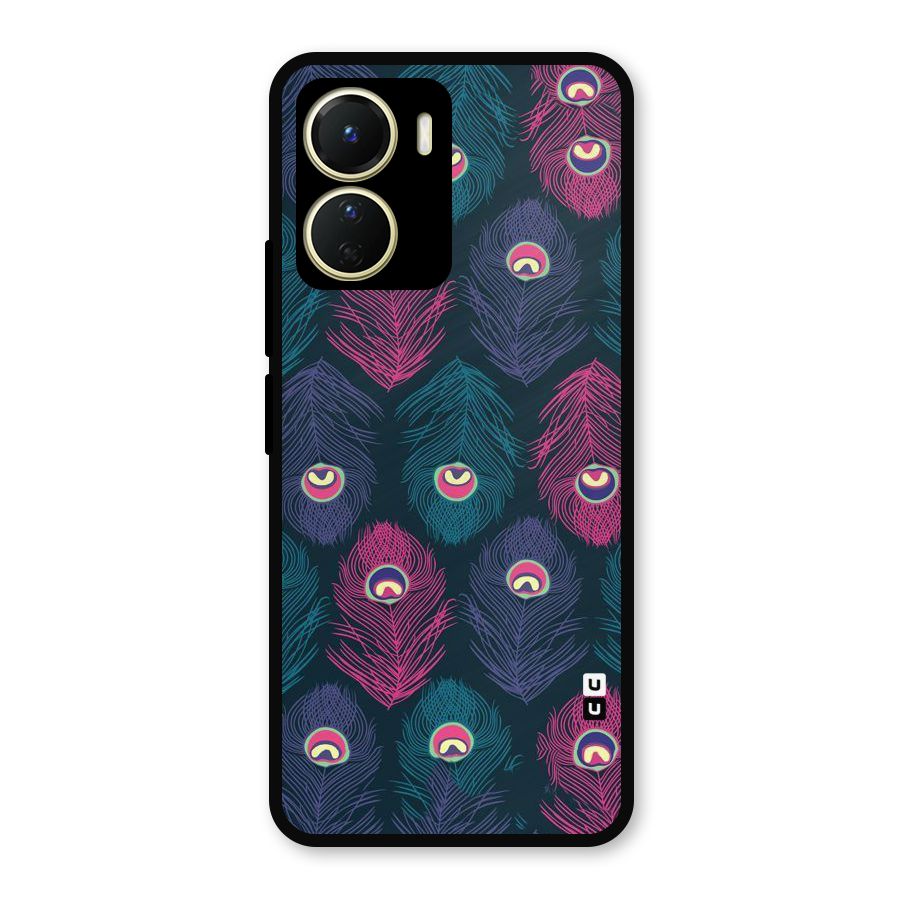 Feathers Patterns Metal Back Case for Vivo Y56