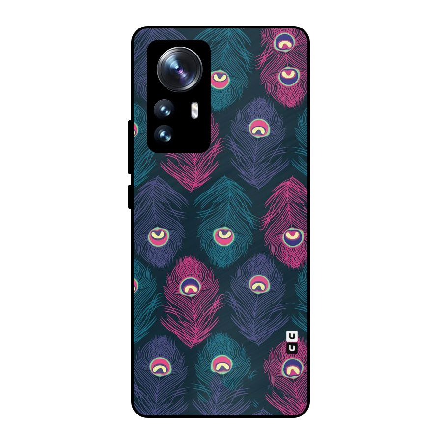 Feathers Patterns Metal Back Case for Xiaomi 12 Pro