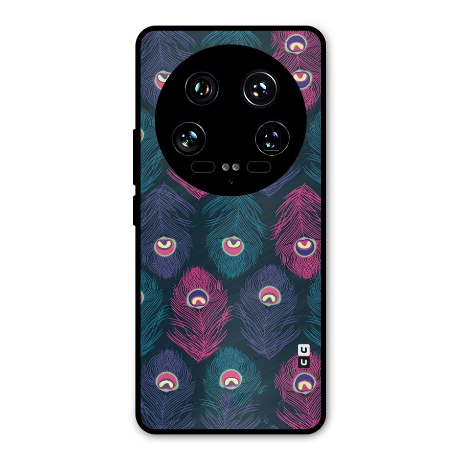 Feathers Patterns Metal Back Case for Xiaomi 14 Ultra