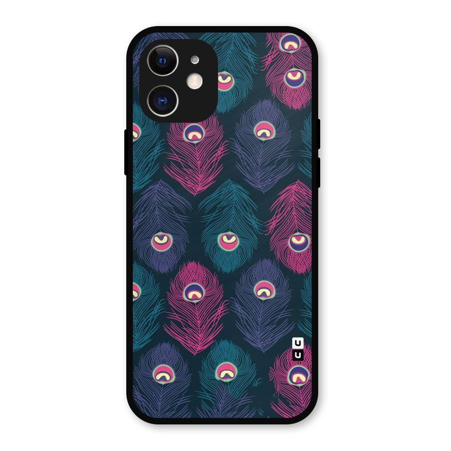 Feathers Patterns Metal Back Case for iPhone 12