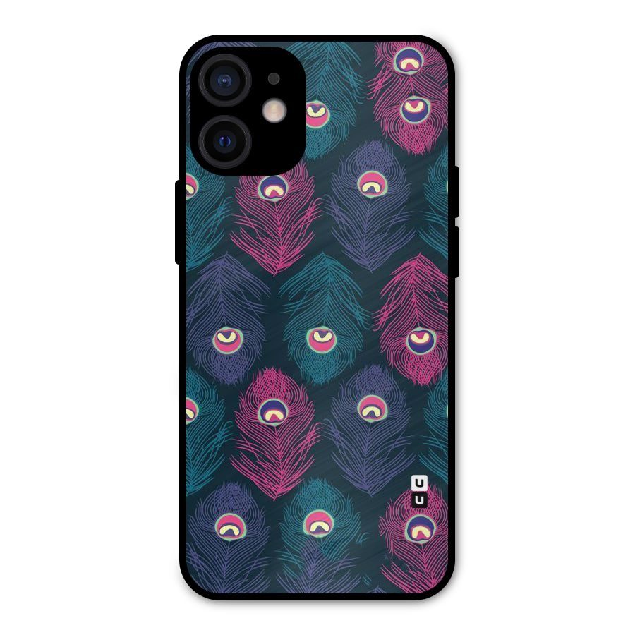 Feathers Patterns Metal Back Case for iPhone 12 Mini