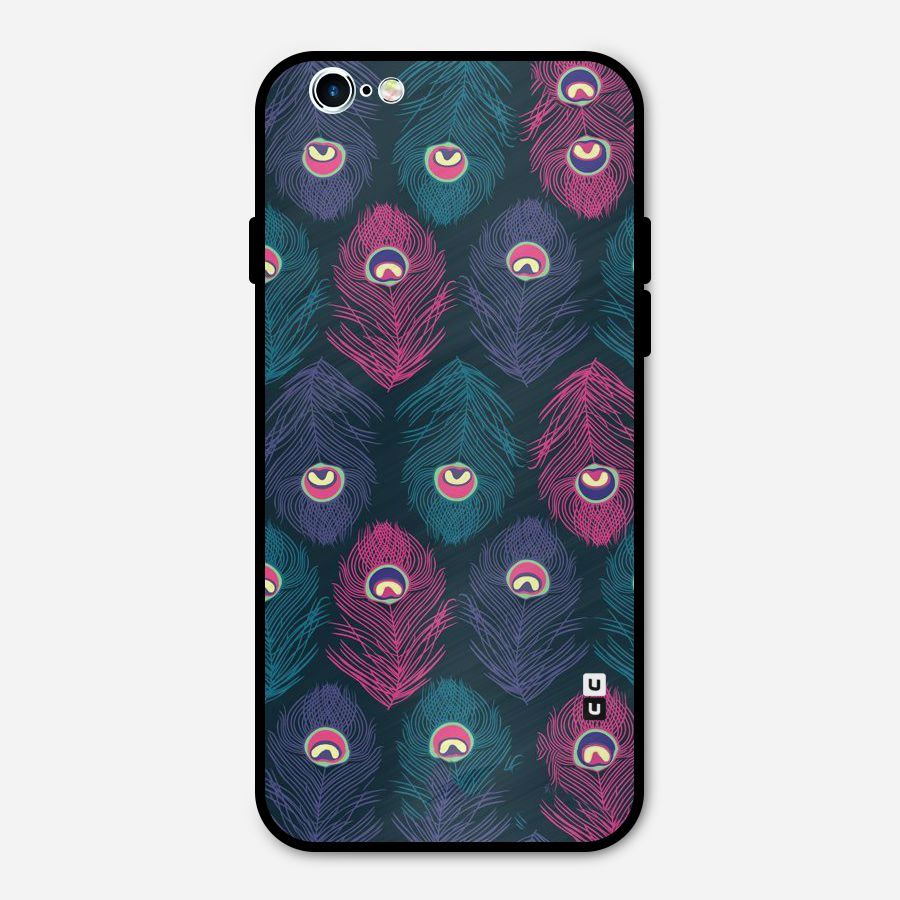 Feathers Patterns Metal Back Case for iPhone 6 6s