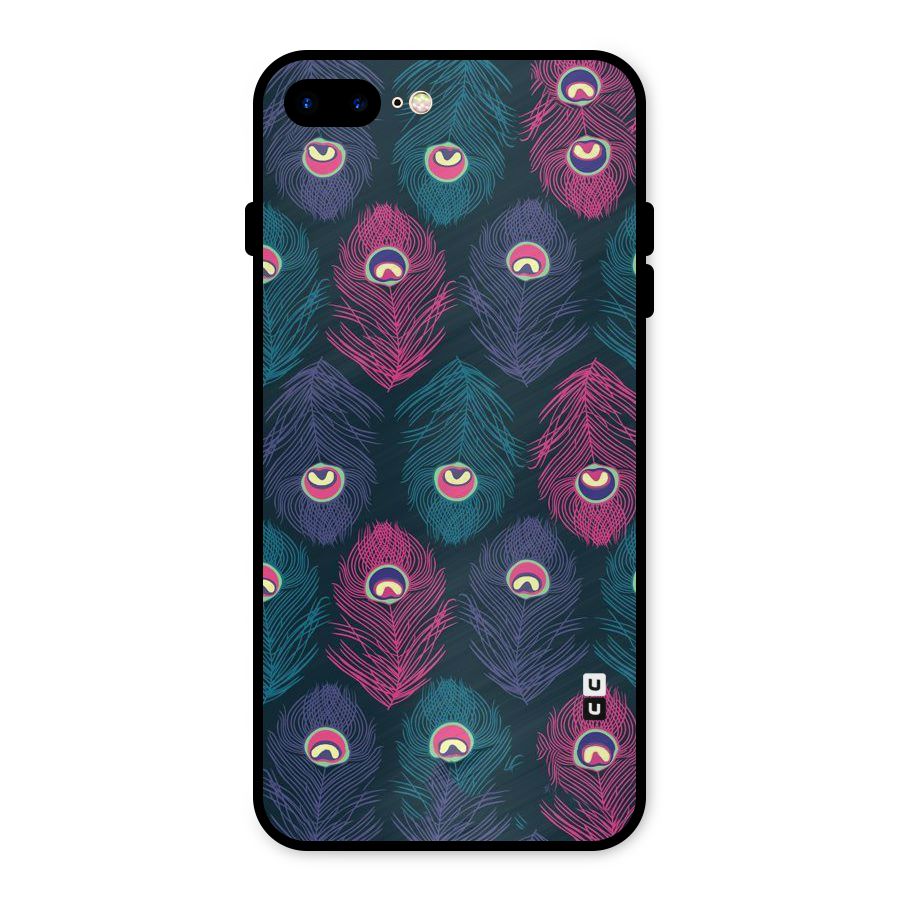 Feathers Patterns Metal Back Case for iPhone 8 Plus