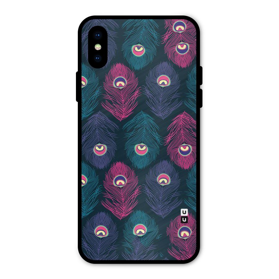Feathers Patterns Metal Back Case for iPhone XS