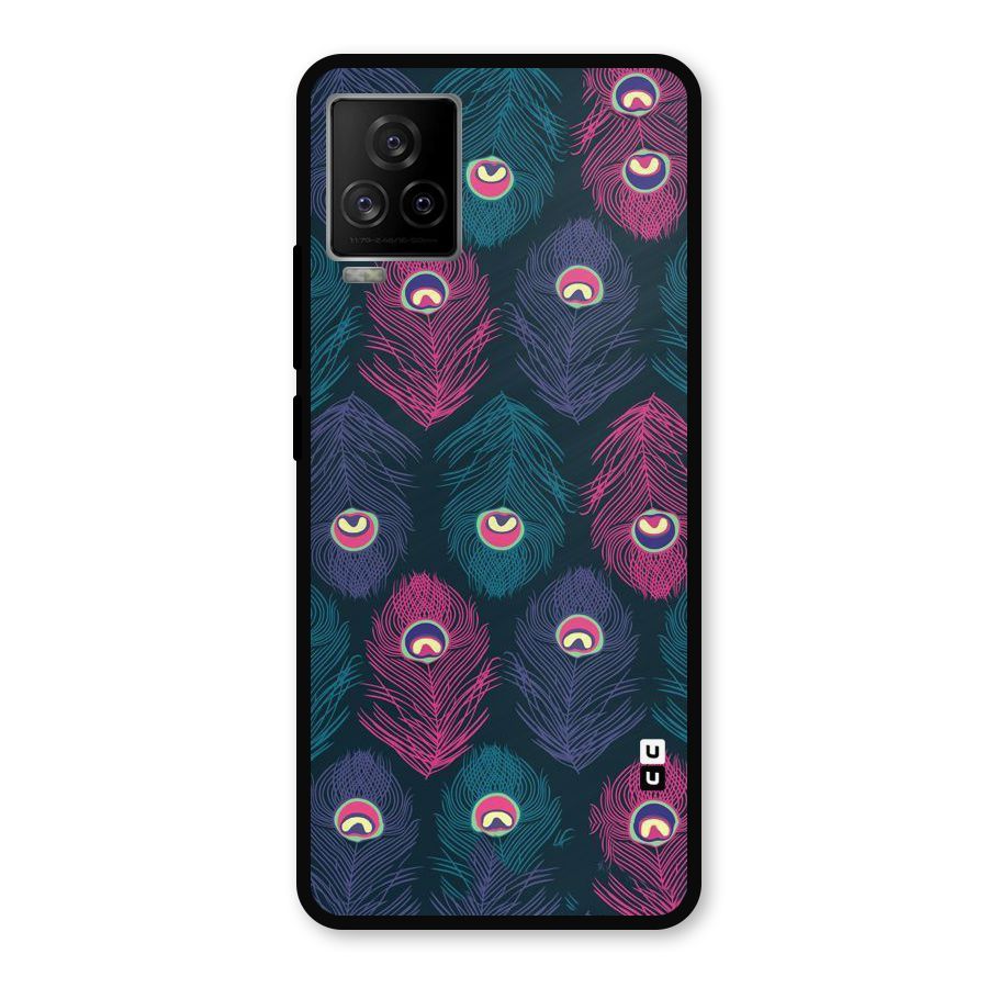 Feathers Patterns Metal Back Case for iQOO 7 Legend 5G