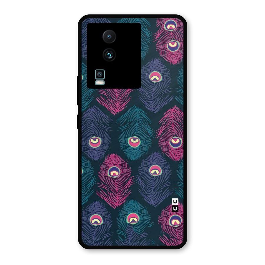 Feathers Patterns Metal Back Case for iQOO Neo 7