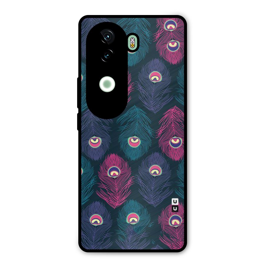 Feathers Patterns Metal Back Case for iQOO Z9s