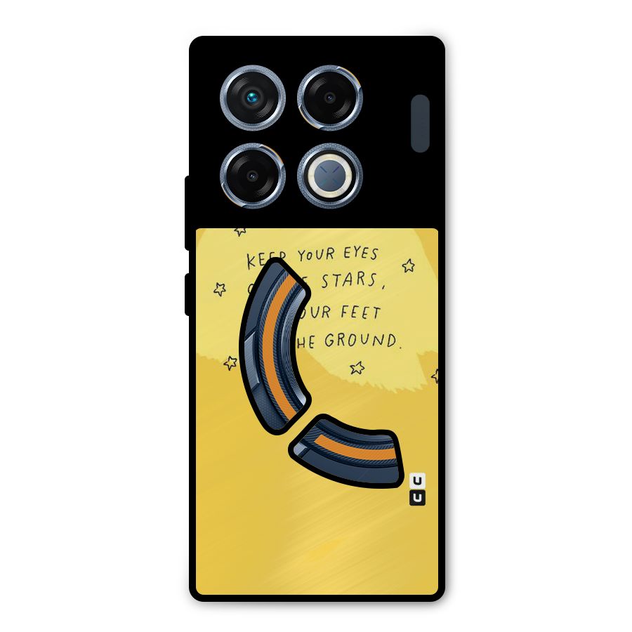 Feet On Ground Metal Back Case for Infinix GT 20 Pro