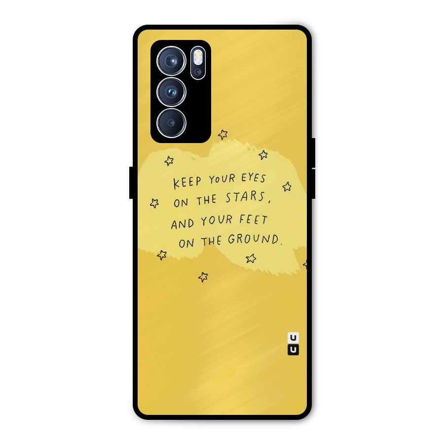 Feet On Ground Metal Back Case for Oppo Reno6 Pro 5G