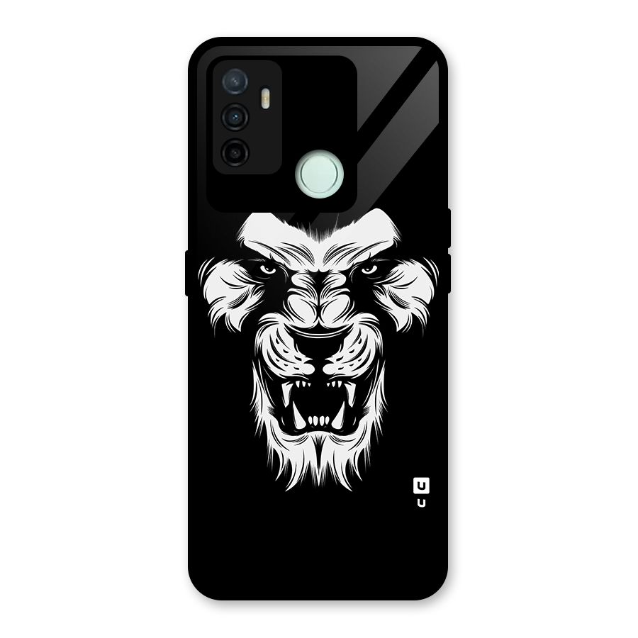 Fierce Lion Digital Art Glass Back Case for Oppo A53