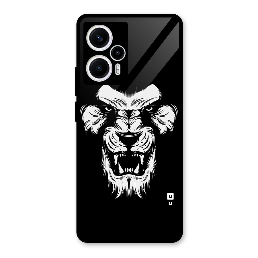 Fierce Lion Digital Art Glass Back Case for Poco F5
