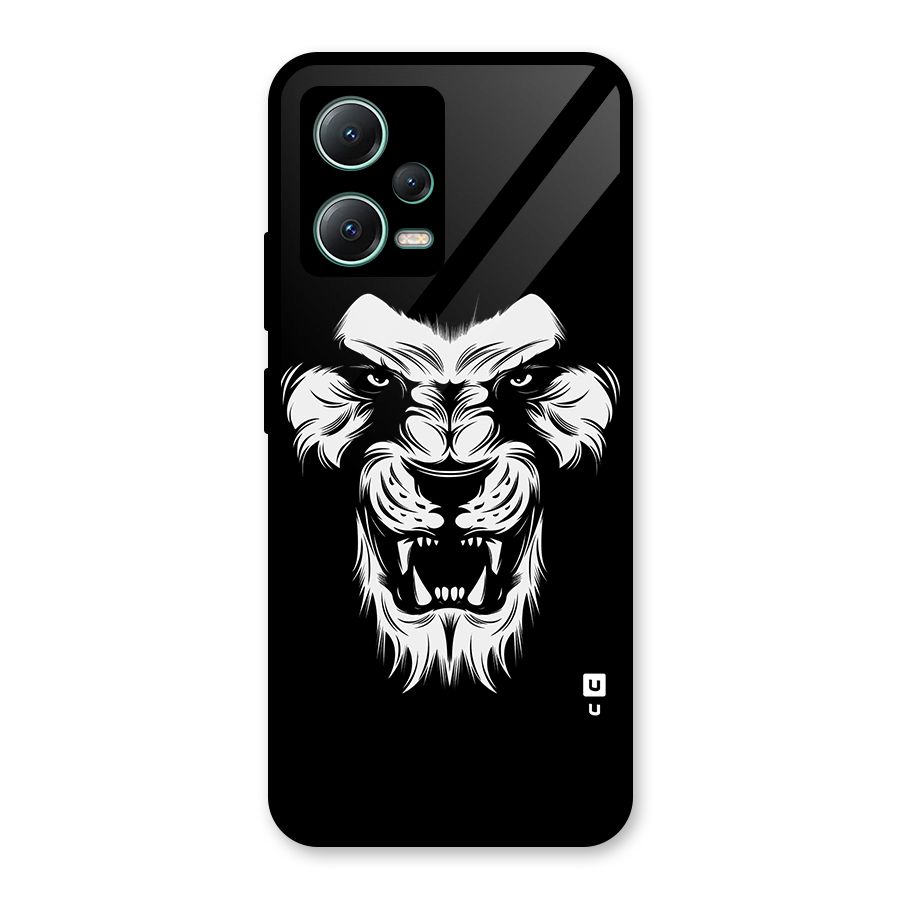 Fierce Lion Digital Art Glass Back Case for Poco X5