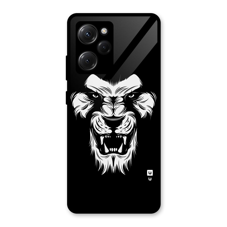 Fierce Lion Digital Art Glass Back Case for Poco X5 Pro