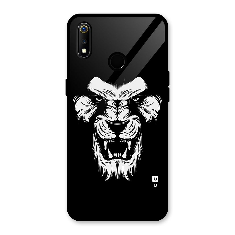 Fierce Lion Digital Art Glass Back Case for Realme 3i