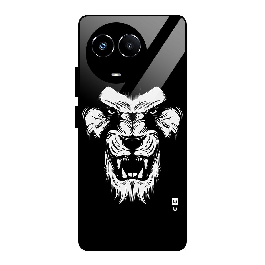 Fierce Lion Digital Art Glass Back Case for Realme Narzo 60X