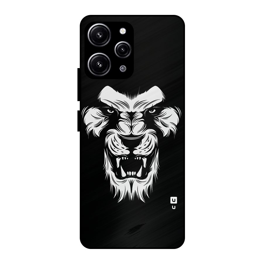 Fierce Lion Digital Art Glass Back Case for Redmi 12 4G