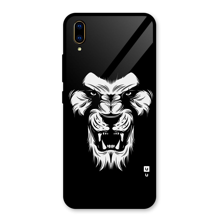 Fierce Lion Digital Art Glass Back Case for Vivo V11 Pro